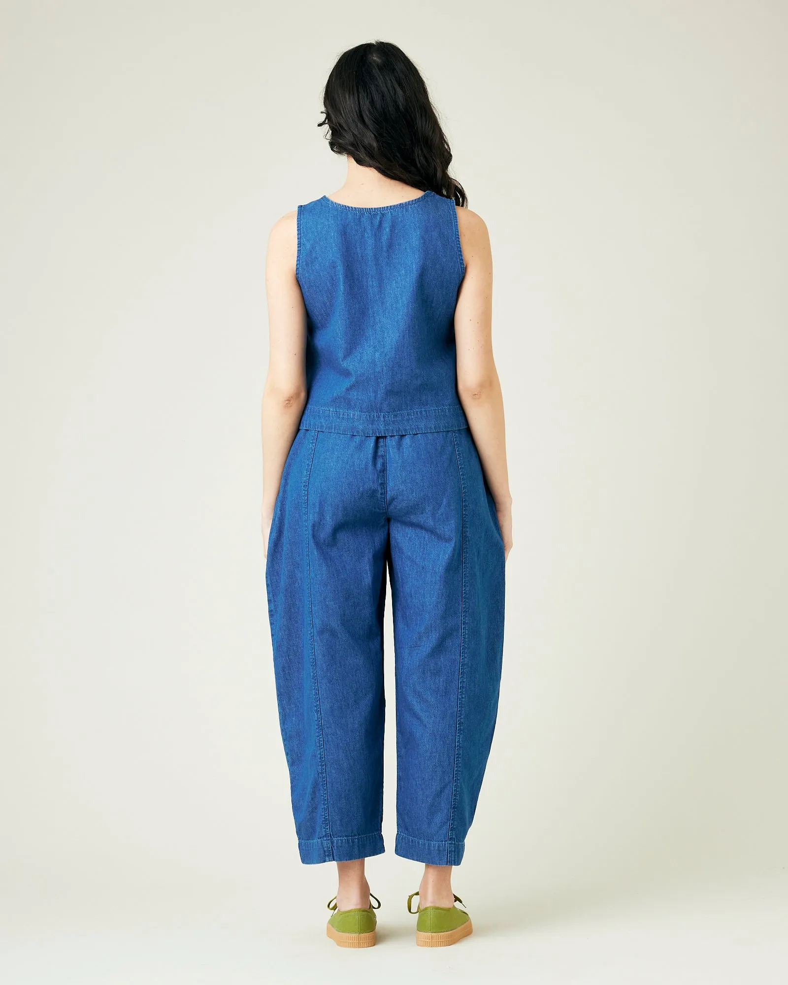 Mabel Mid Wash Denim Chambray Trousers