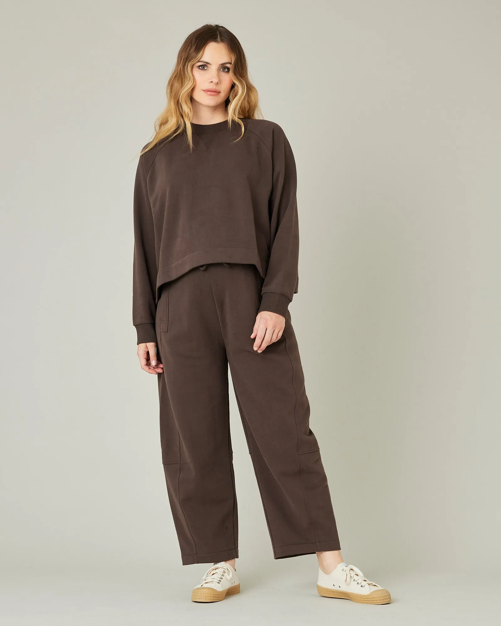 Madi Chocolate Organic Cotton Jersey Trousers