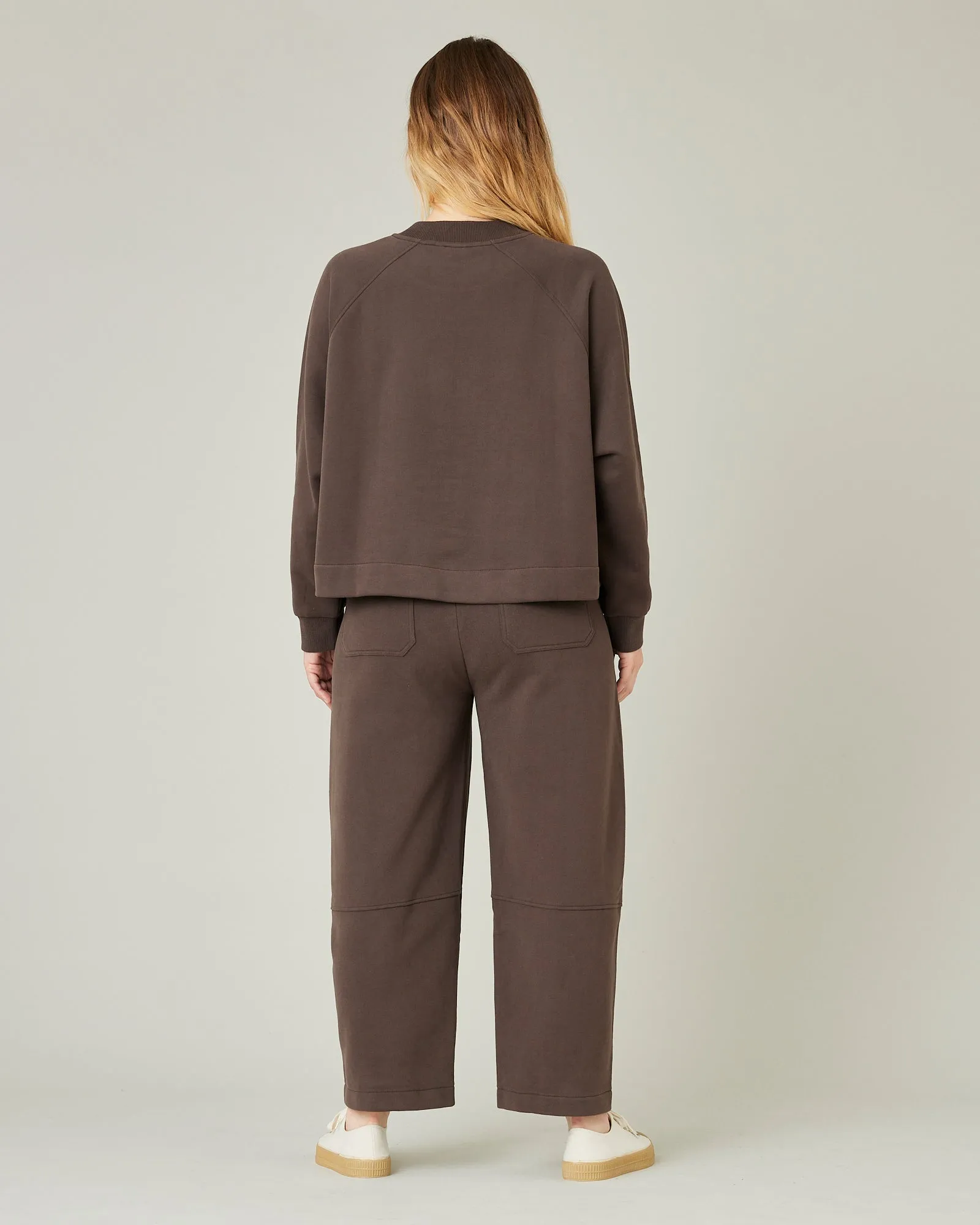 Madi Chocolate Organic Cotton Jersey Trousers