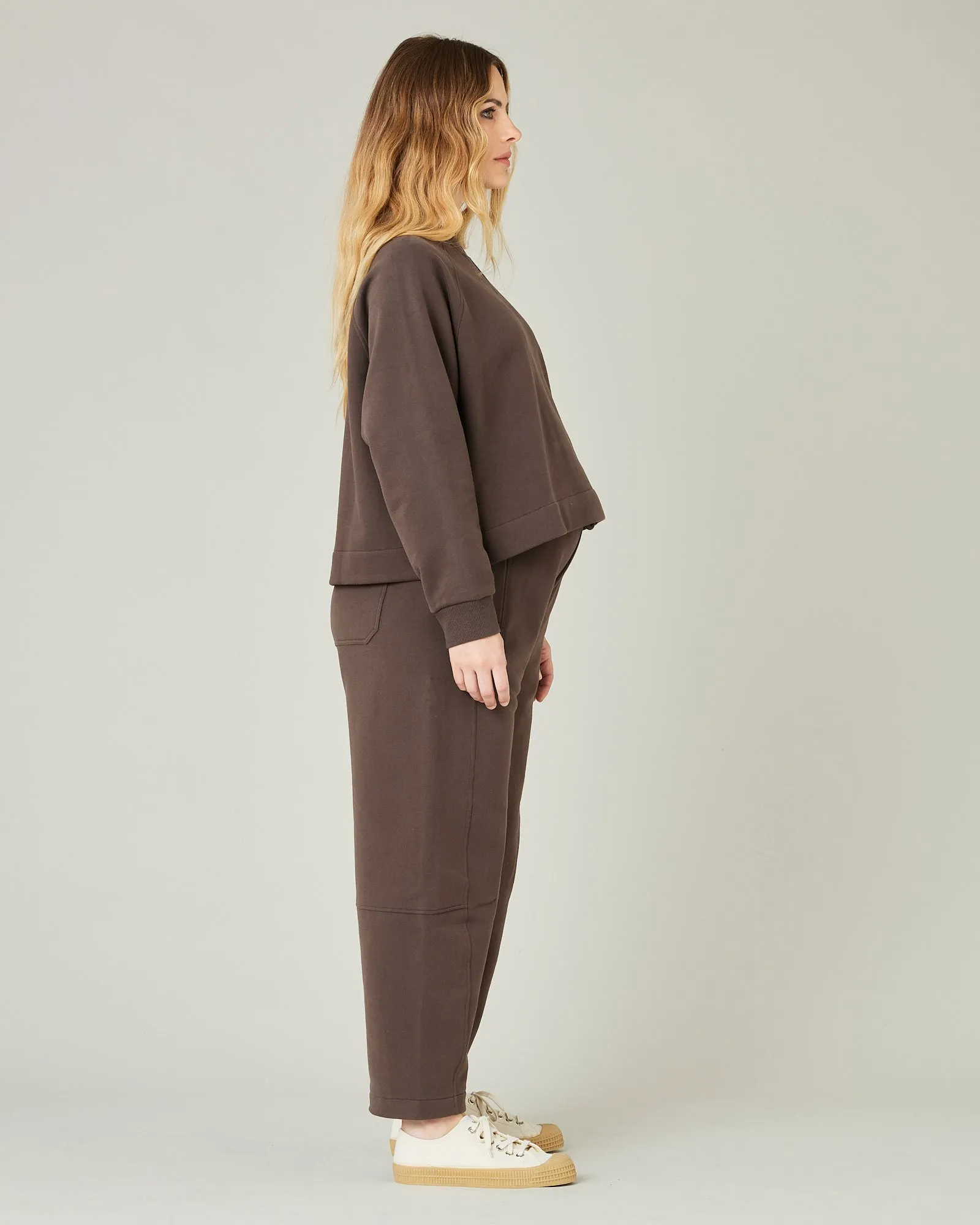 Madi Chocolate Organic Cotton Jersey Trousers