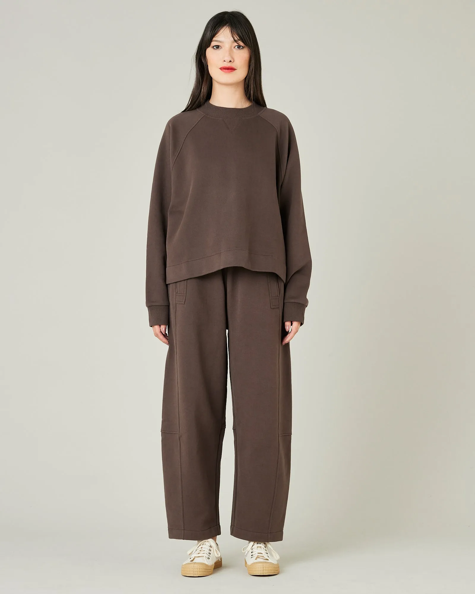 Madi Chocolate Organic Cotton Jersey Trousers