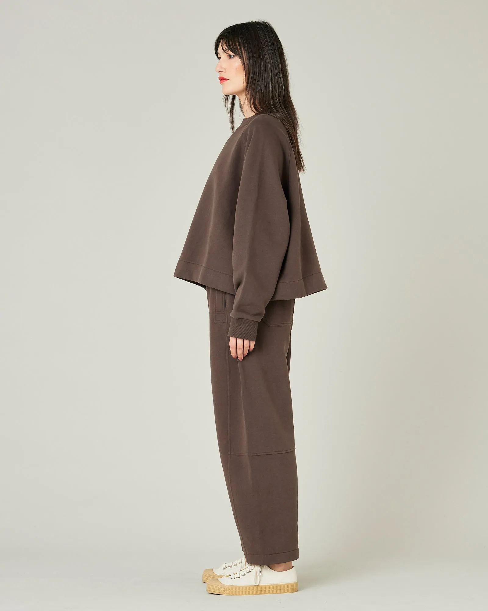 Madi Chocolate Organic Cotton Jersey Trousers