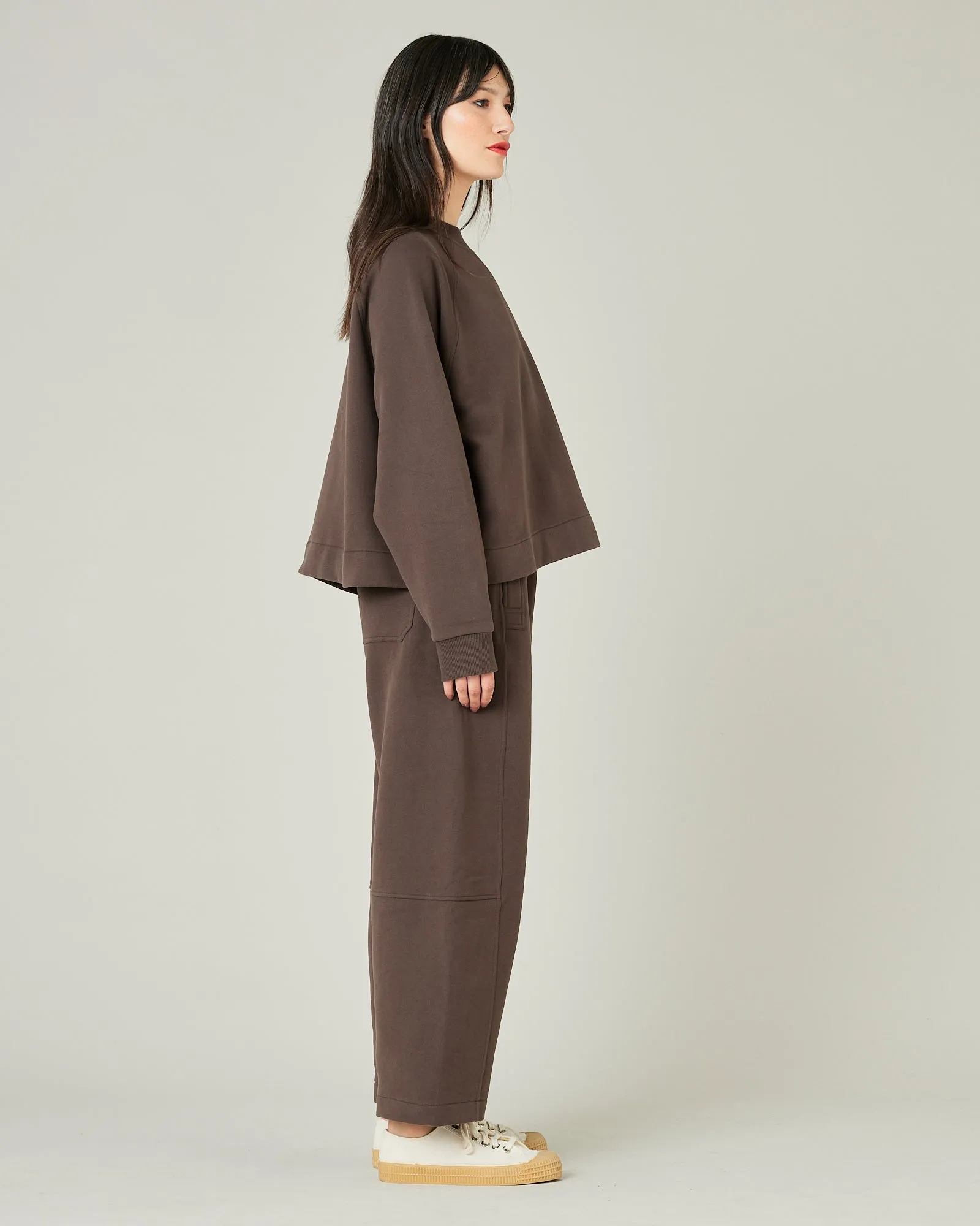 Madi Chocolate Organic Cotton Jersey Trousers