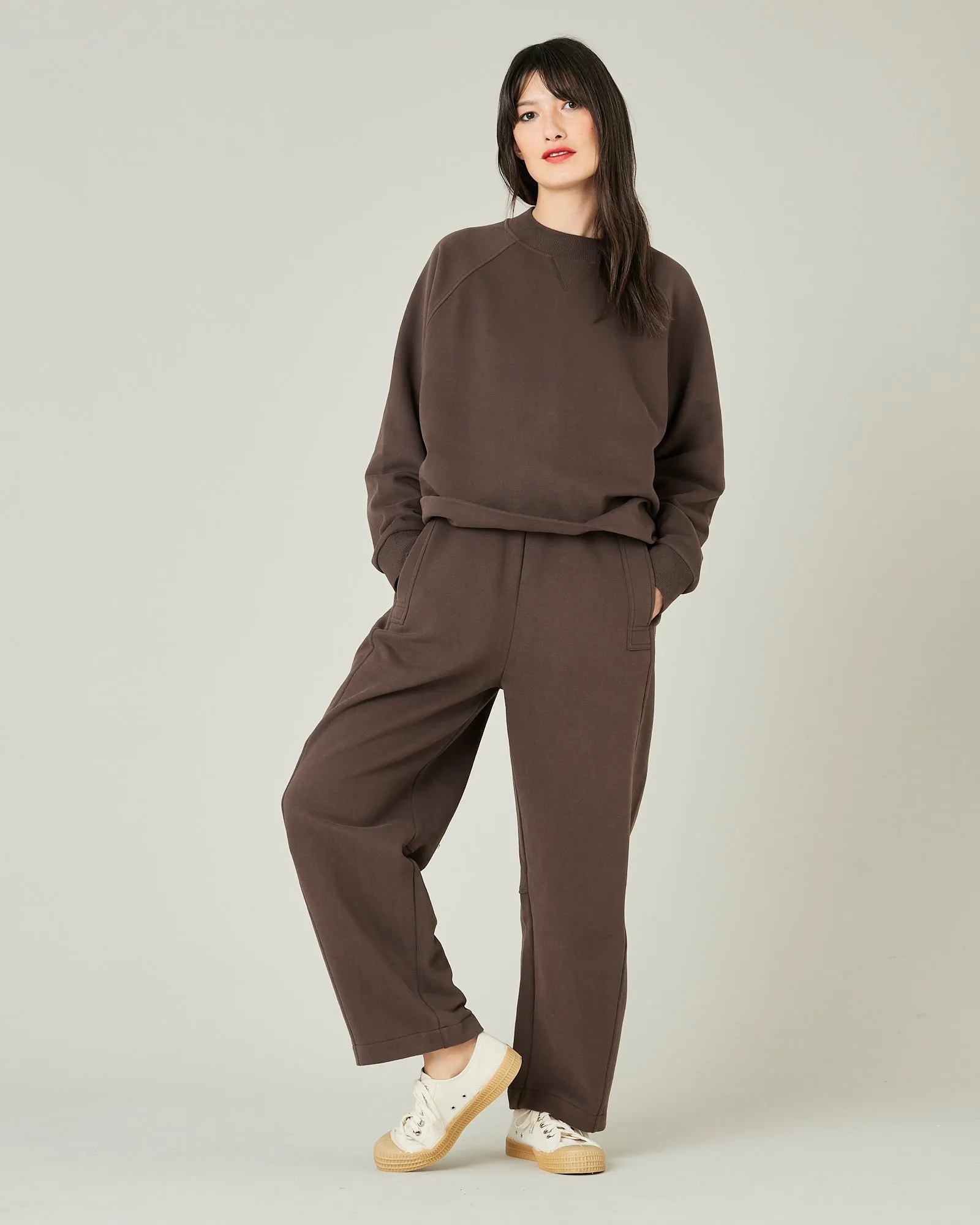 Madi Chocolate Organic Cotton Jersey Trousers