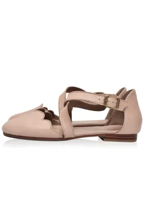 Mangrove Leather Flats in Vintage Beige