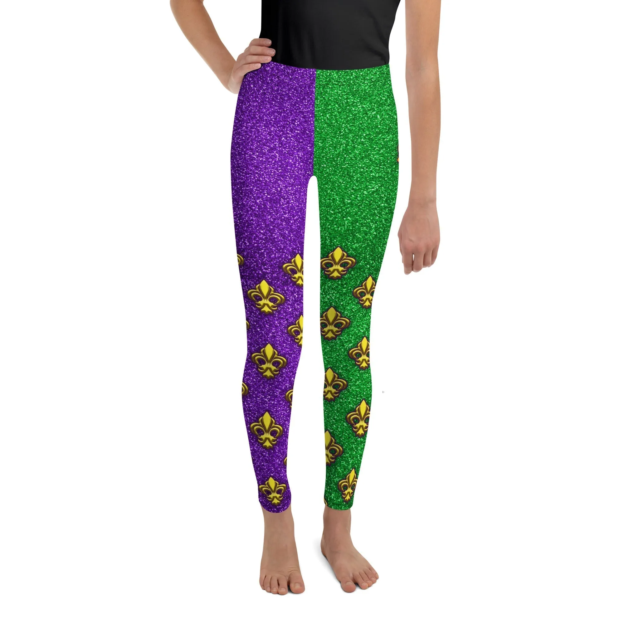 Mardi Gras Mask Youth Leggings