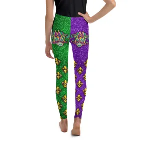 Mardi Gras Mask Youth Leggings