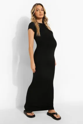 Maternity Cap Sleeve Maxi Dress