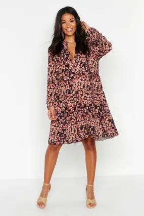 Maternity Leopard Print Smock Dress