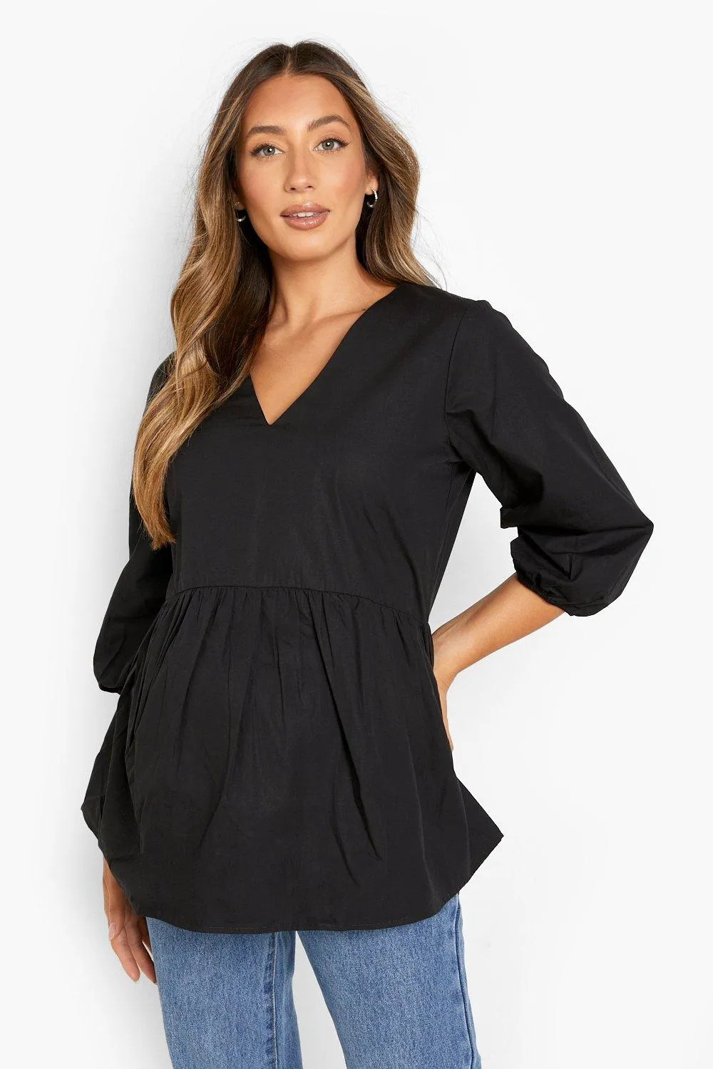 Maternity Poplin Smock Top