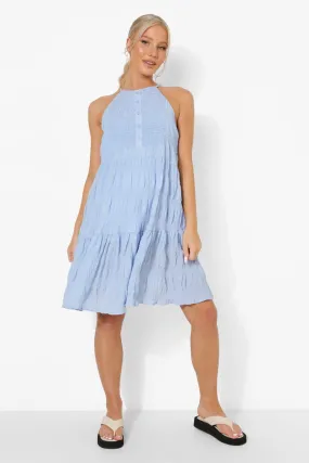 Maternity Sleeveless Crinkle Smock Dress