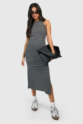 Maternity Stripe Maxi Split Skirt