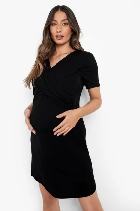 Maternity Wrap Front Nursing Nightgown