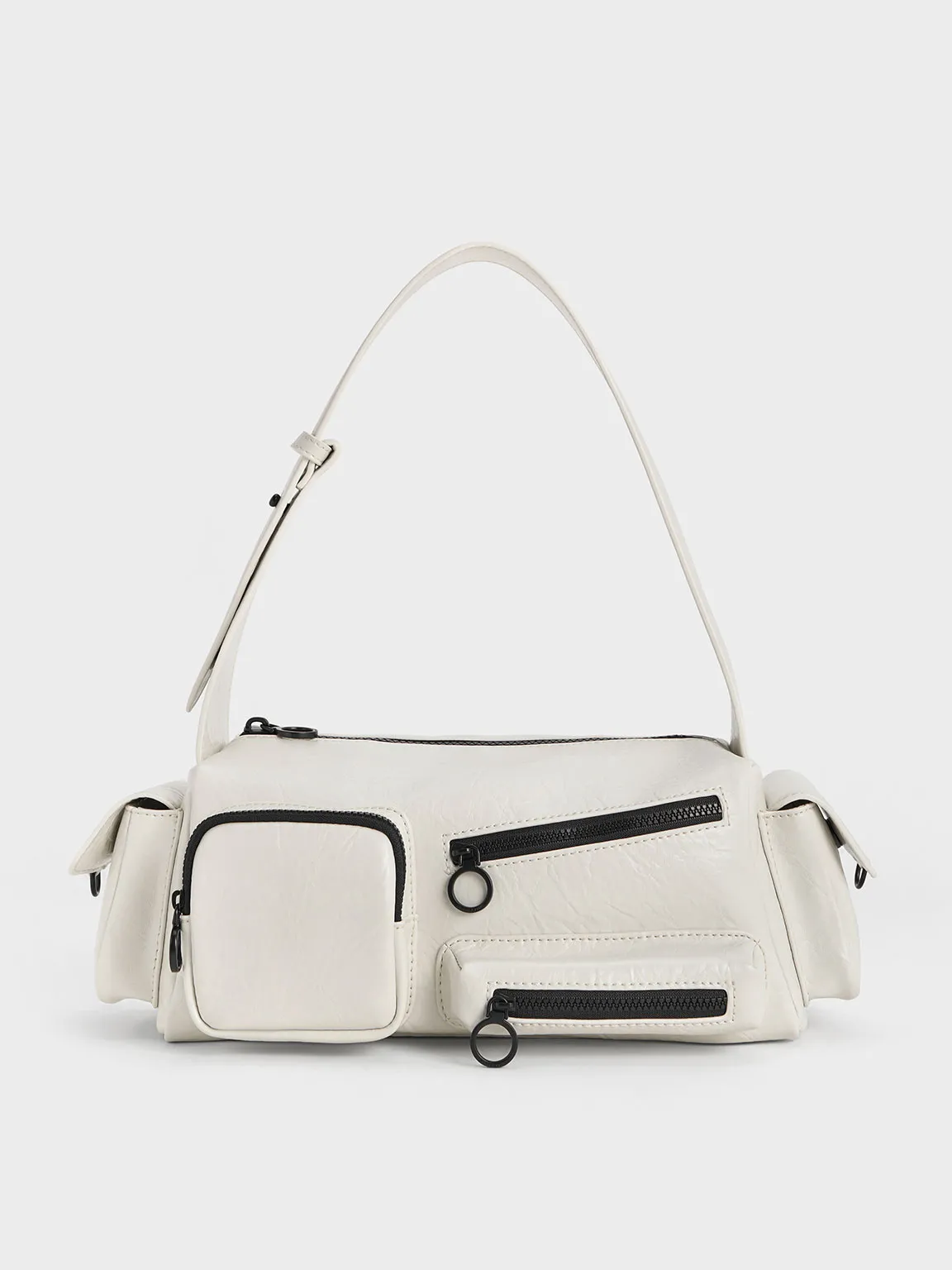 Mathilda Multi-Pocket Shoulder Bag - White