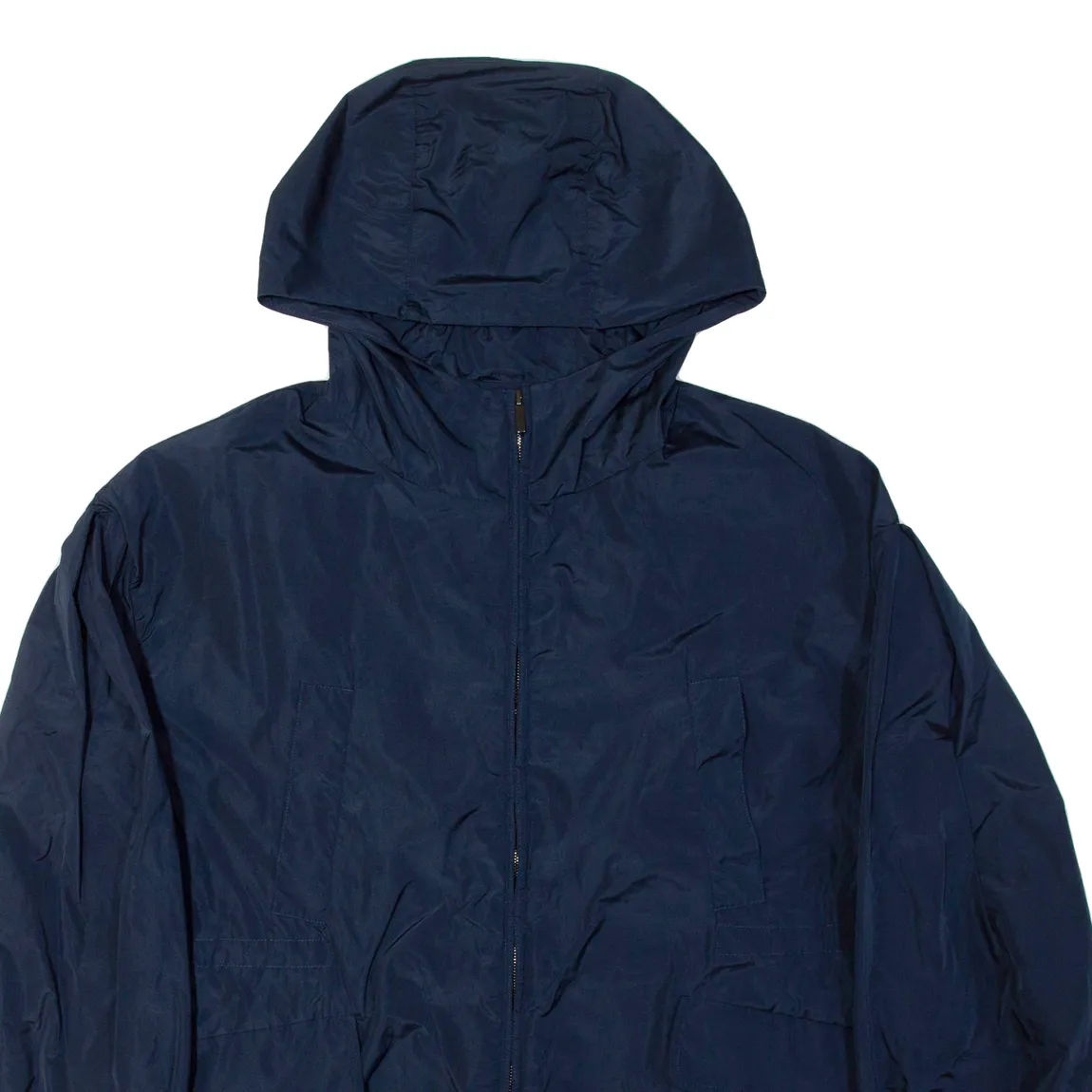 MAX MARA Womens Rain Jacket Blue Hooded UK 10