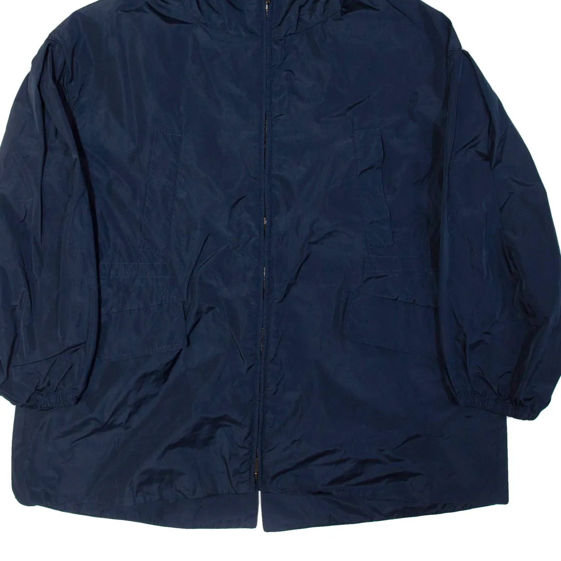 MAX MARA Womens Rain Jacket Blue Hooded UK 10