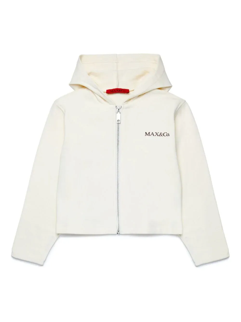 MAX&CO. KIDS White Zip-Up Hoodie With Logo