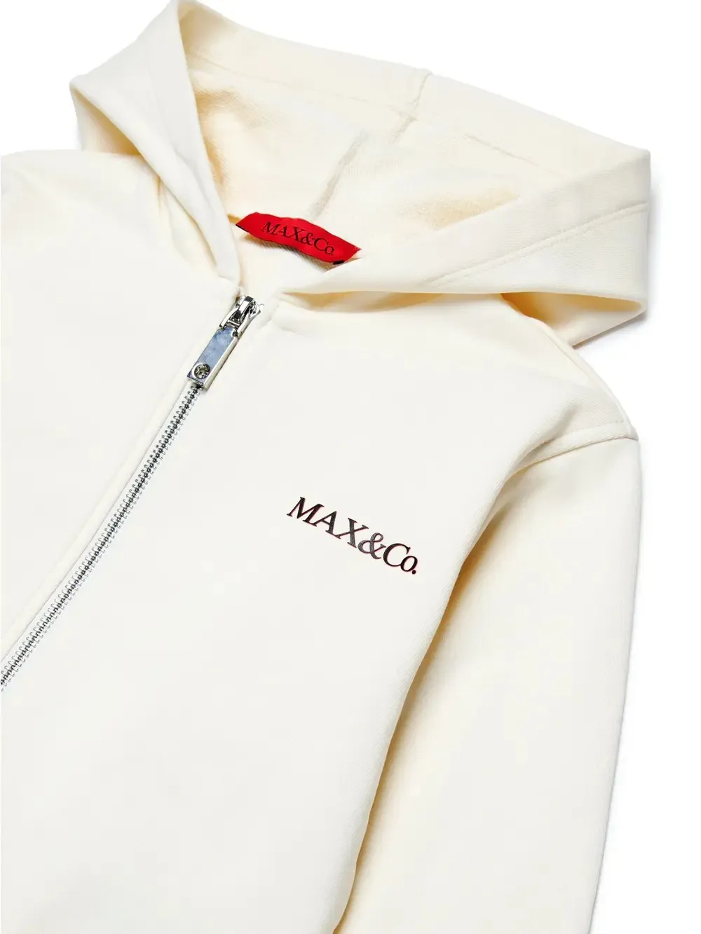 MAX&CO. KIDS White Zip-Up Hoodie With Logo