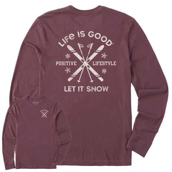 Men's Let it Snow Ski Long Sleeve Crusher Tee