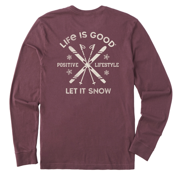 Men's Let it Snow Ski Long Sleeve Crusher Tee