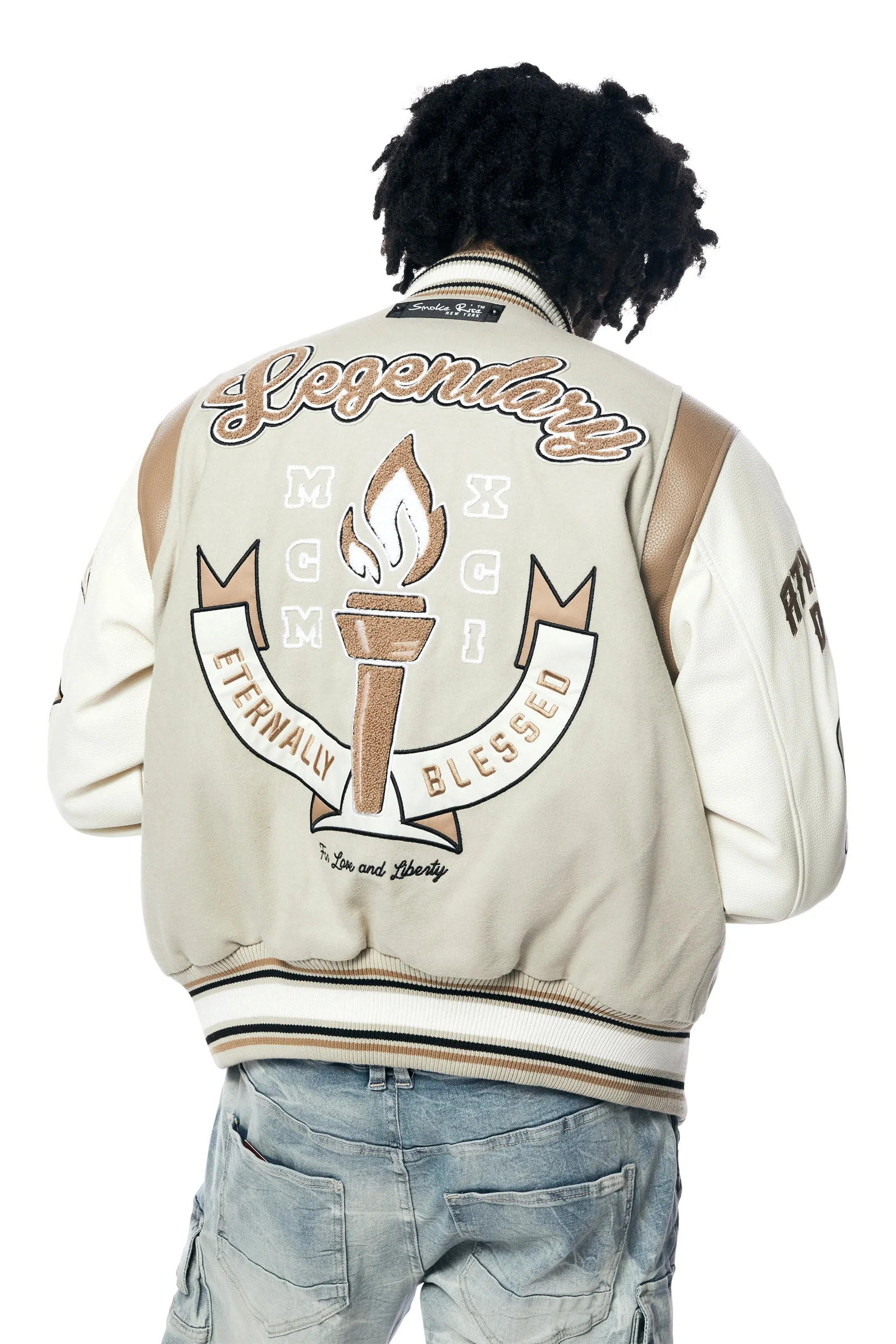 Men's Smoke Rise Torch Varsity Jacket Clay