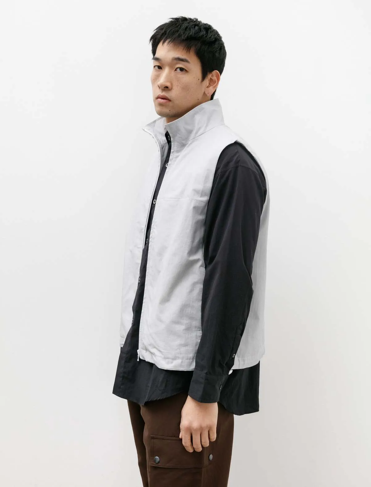 Mini Seersucker Track Vest - Grey