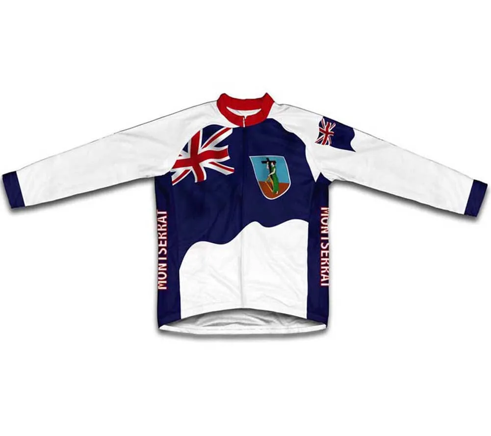 Montserrat Flag Winter Thermal Cycling Jersey