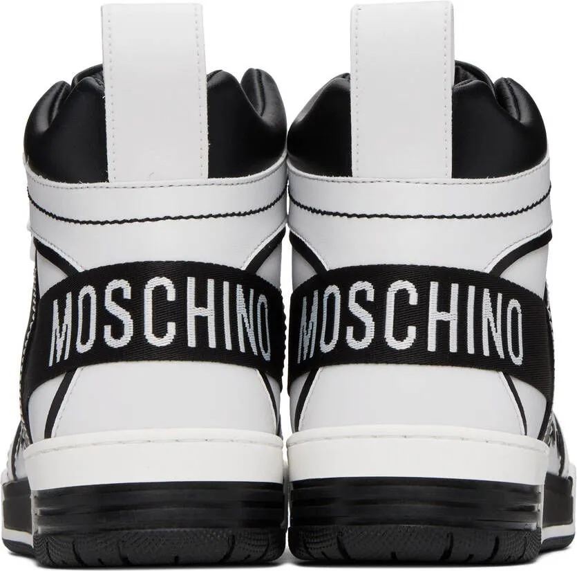 Moschino Black & White Streetball Asymmetrical Sneakers