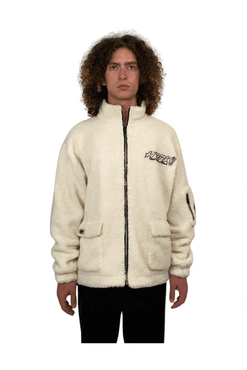 Multi Pocket Logo Sherpa Jacket