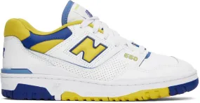 New Balance White & Yellow 550 Sneakers