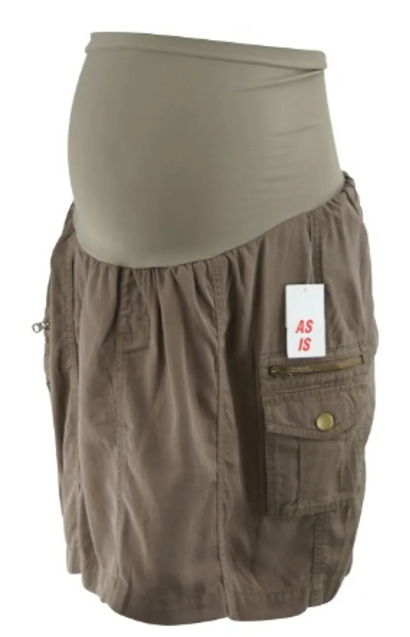 *New* Brown A Pea in the Pod Maternity Safari Cargo Maternity Skirt (Size Large)