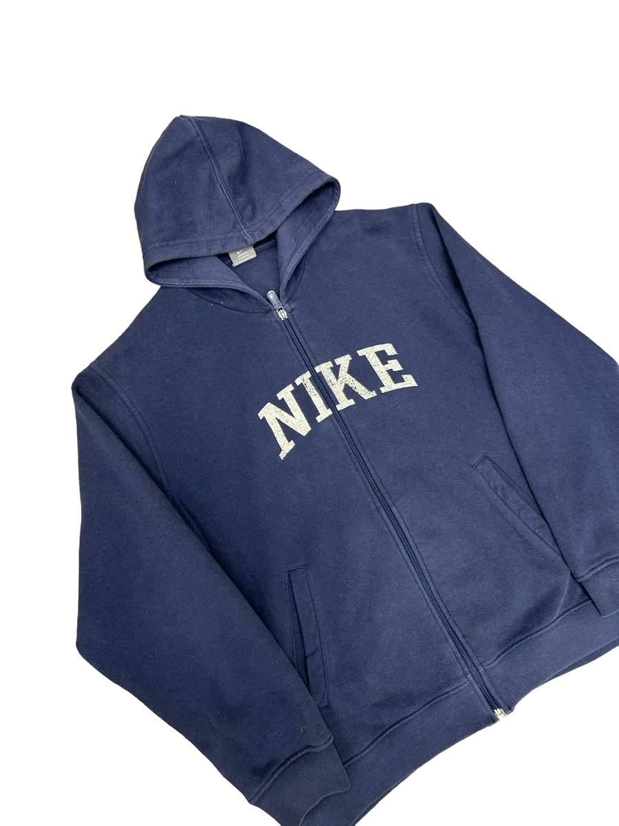 Nike Spellout Vintage Zip Through Hoodie L Wmns