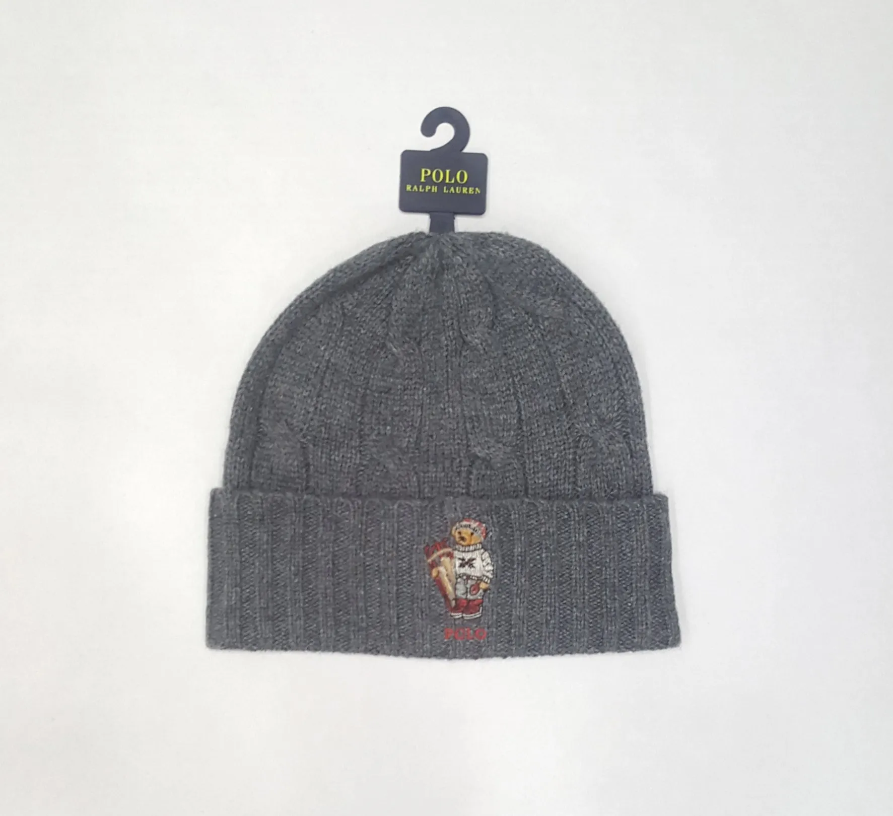 Nwt Polo Ralph Lauren Grey Womens Ski Bear Skully