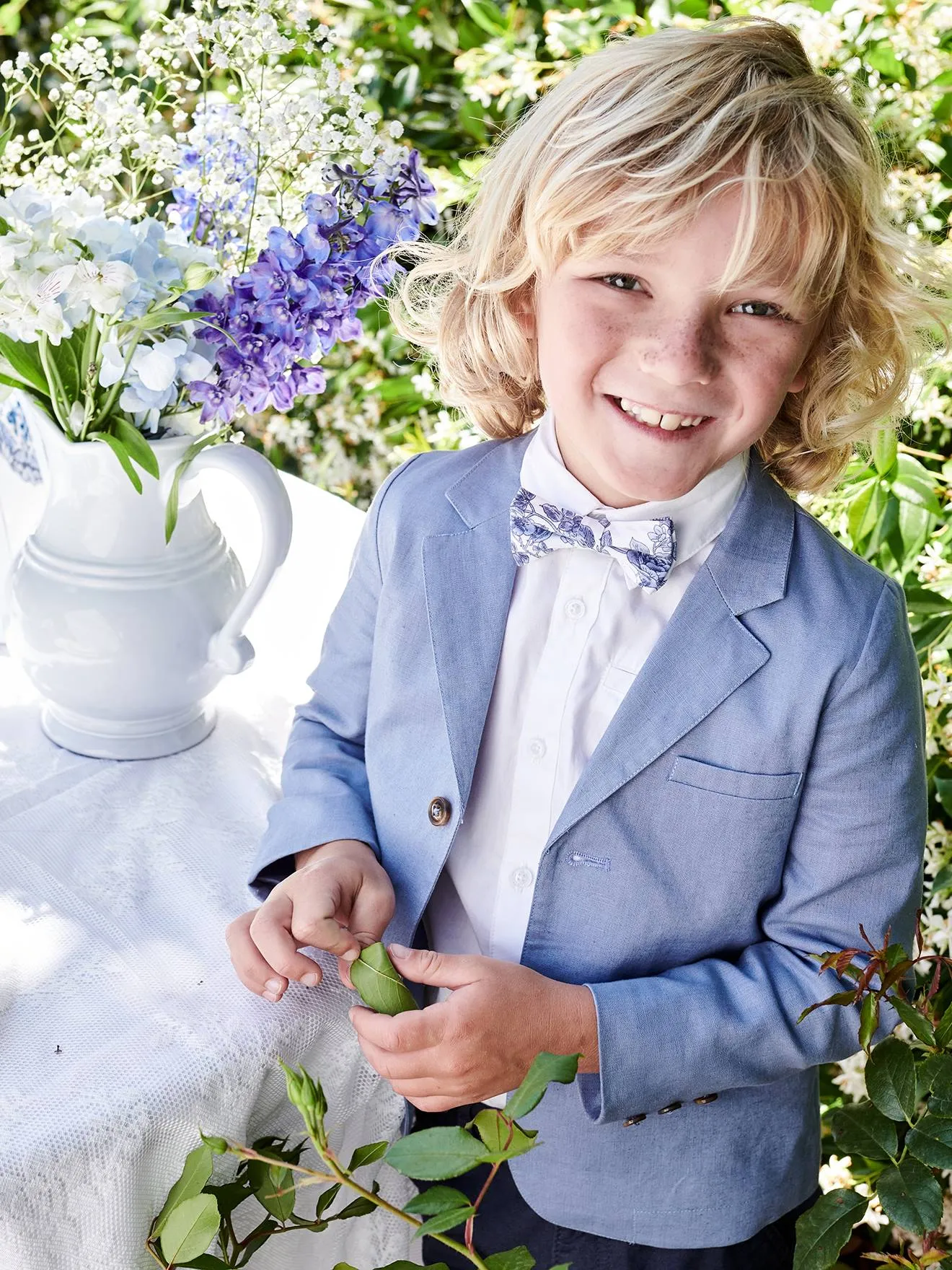 Occasion Wear Cotton/Linen Jacket for Boys - sage green