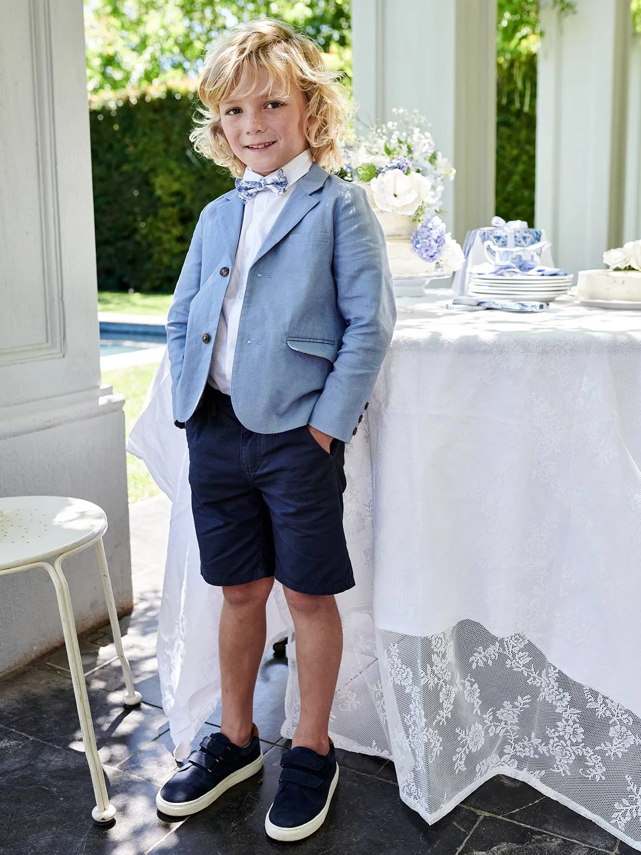 Occasion Wear Cotton/Linen Jacket for Boys - sage green