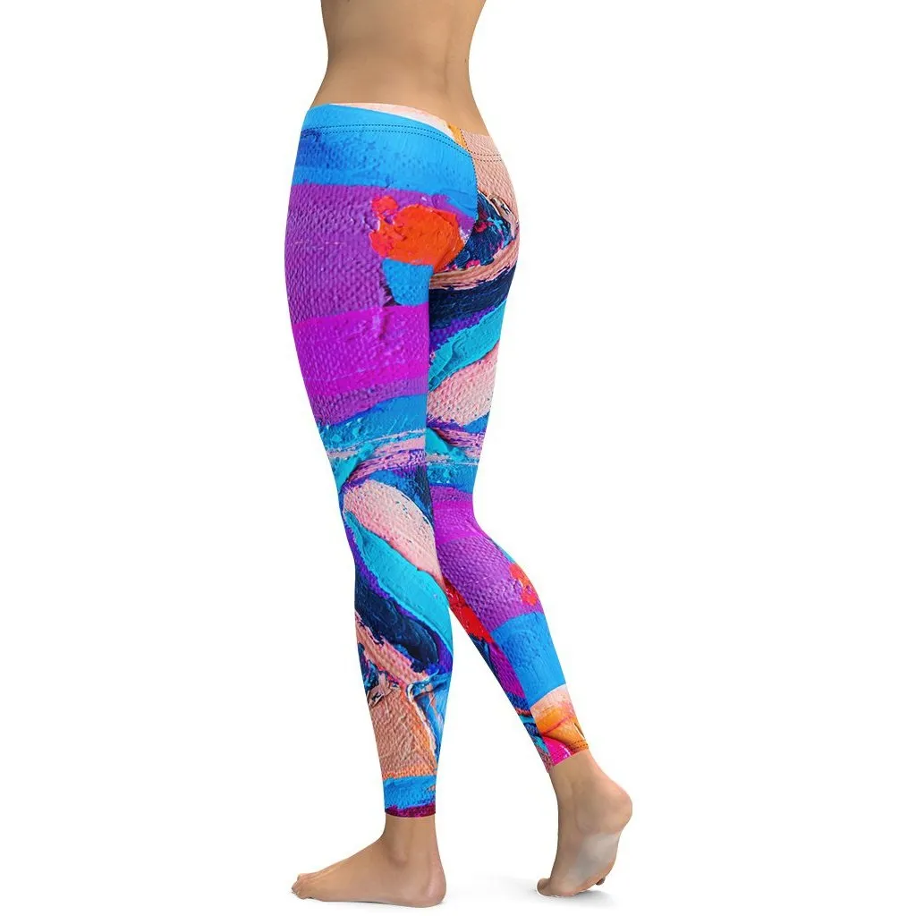 Oil Painting Canvas Leggings