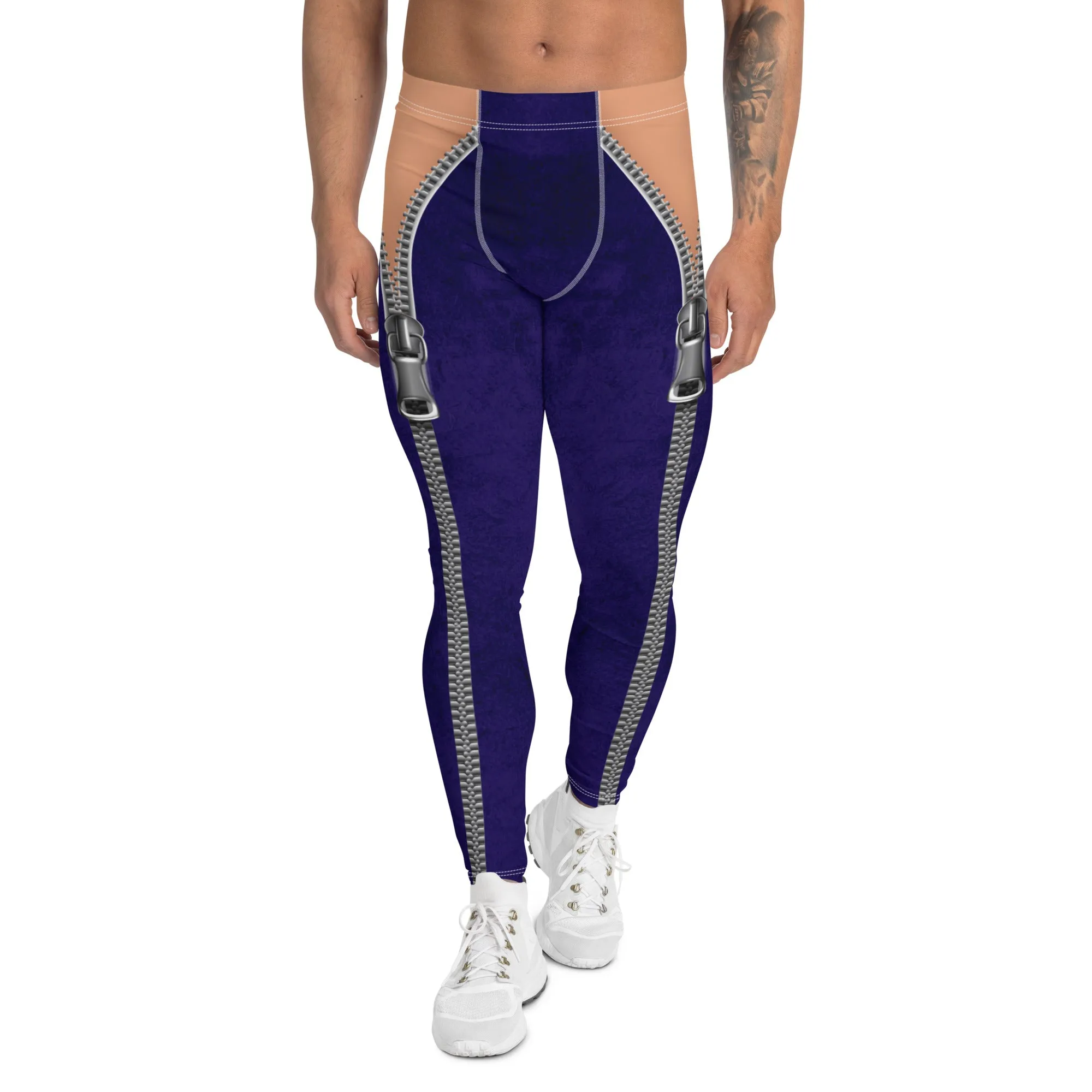 Open Zipper Men's Leggings