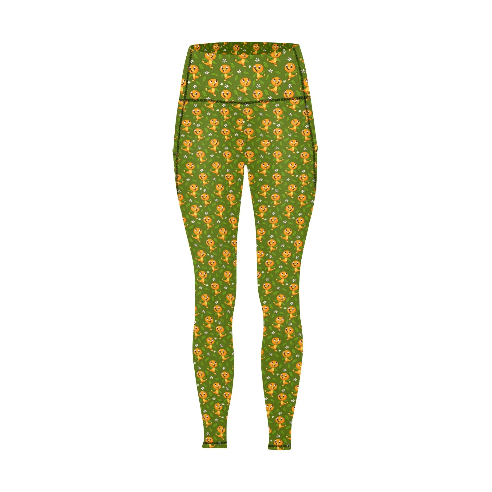 Orange Bird Women's Athletic Leggings With Pockets