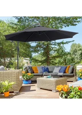 Outsunny Garden Cantilever Parasol Patio Banana Umbrella (3m)