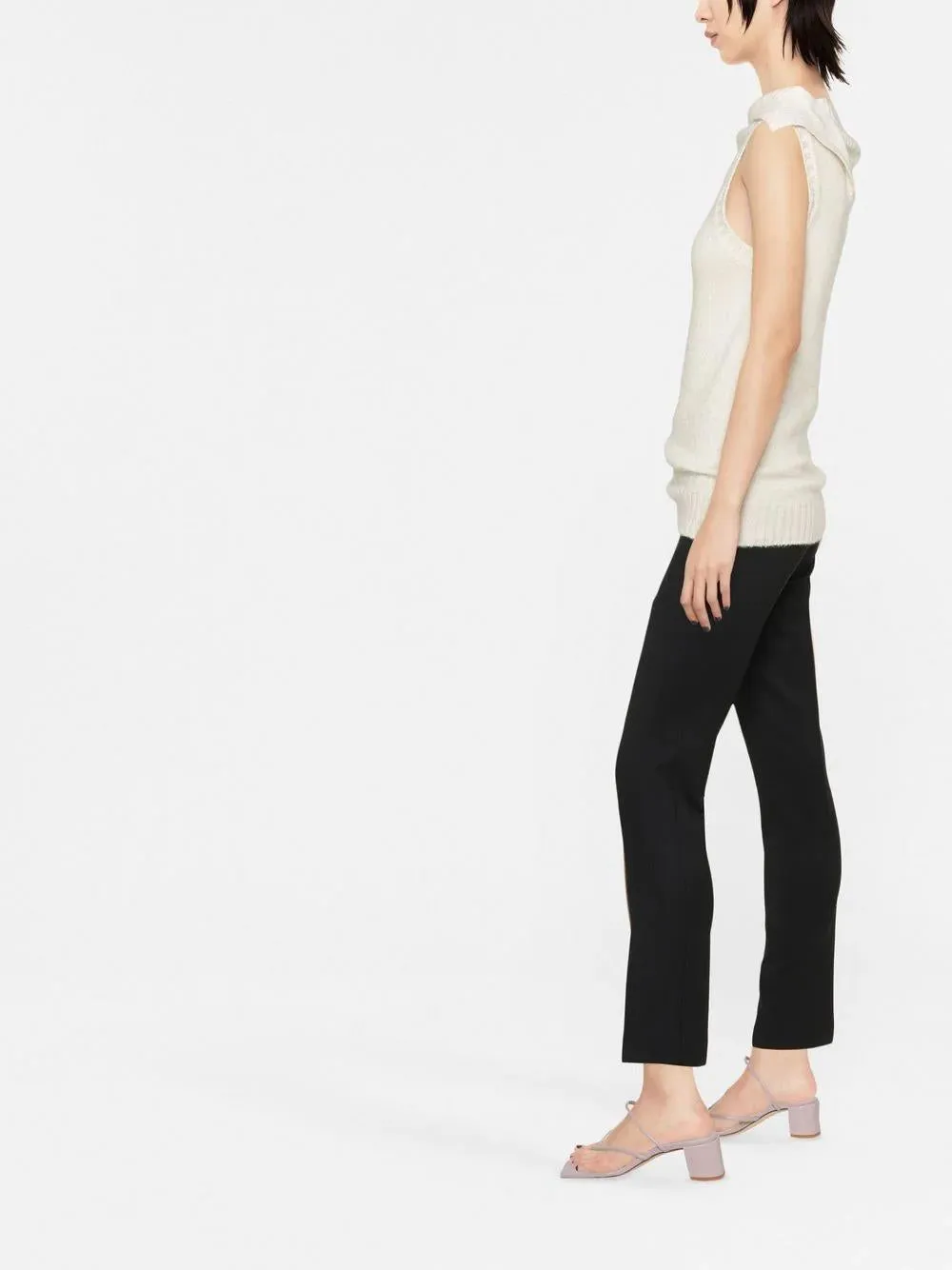 PAROSH mid-rise tapered virgin wool trousers