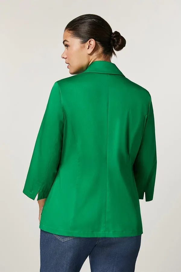 Persona (by Marina Rinaldi) ENZIANA GREEN COTTON SATIN JACKET