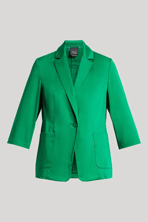 Persona (by Marina Rinaldi) ENZIANA GREEN COTTON SATIN JACKET