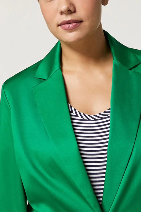 Persona (by Marina Rinaldi) ENZIANA GREEN COTTON SATIN JACKET