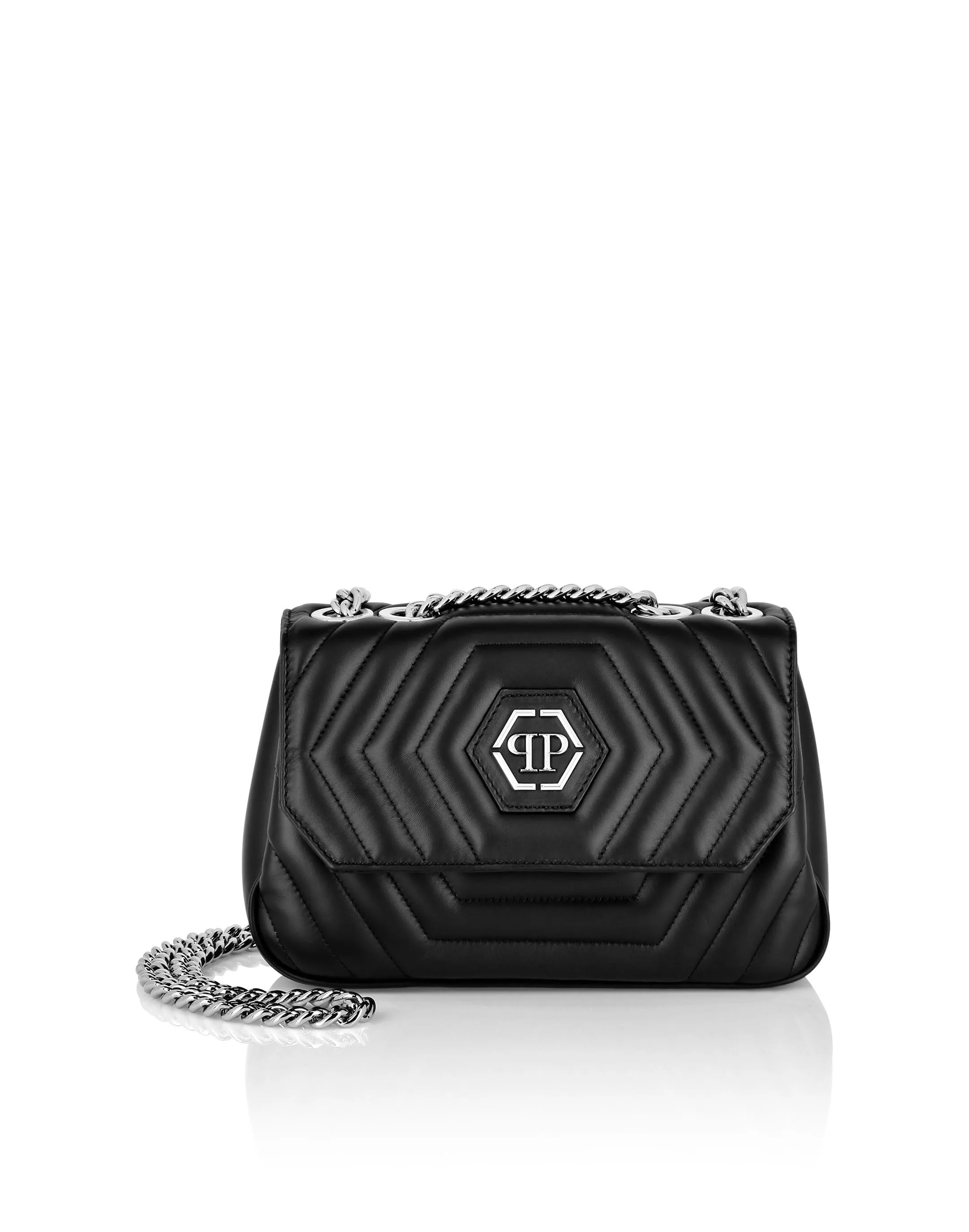 PHILIPP PLEIN Nappa Shoulder Bag Hexagon