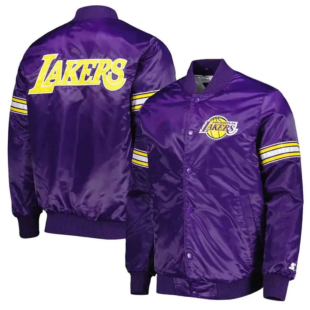 Pick & Roll LA Lakers Varsity Purple Satin Jacket