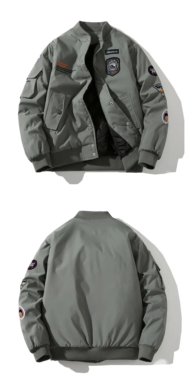 Pilot Patch Work Button Up Jacket