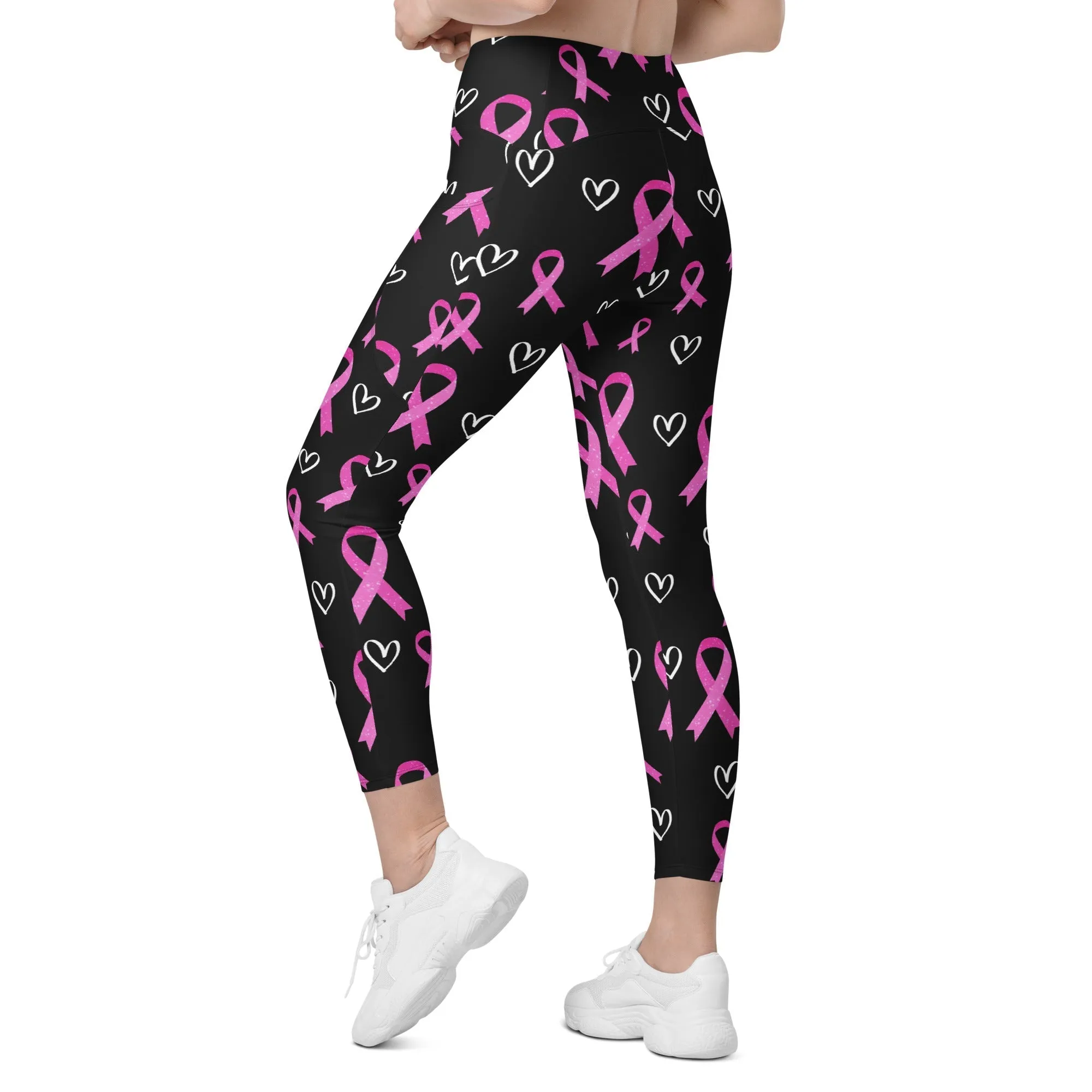 Pink Ribbon Leggings With Pockets