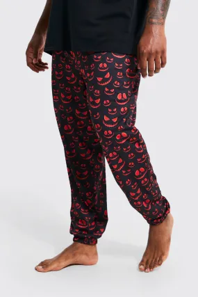 Plus Halloween Pumpkin Face Lounge Joggers