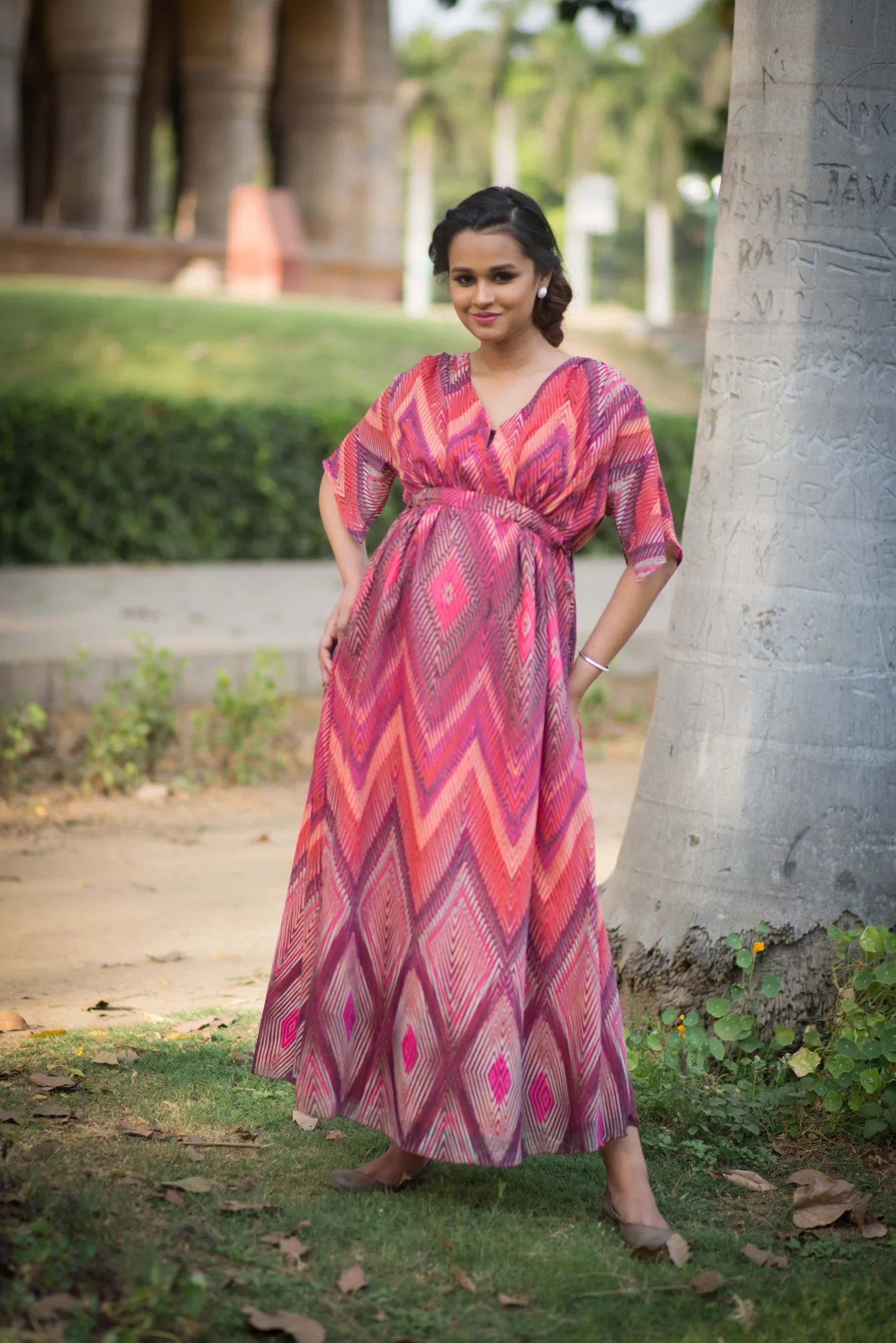 Printed Maternity Kimono Dress