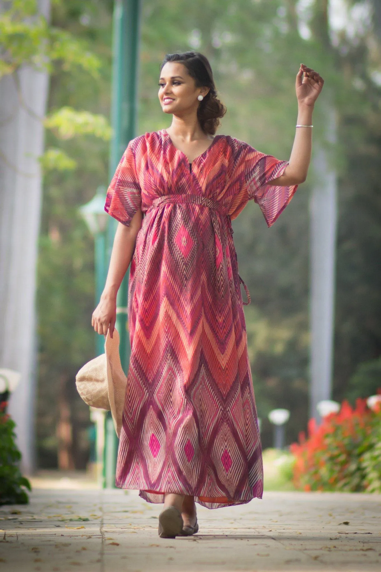 Printed Maternity Kimono Dress